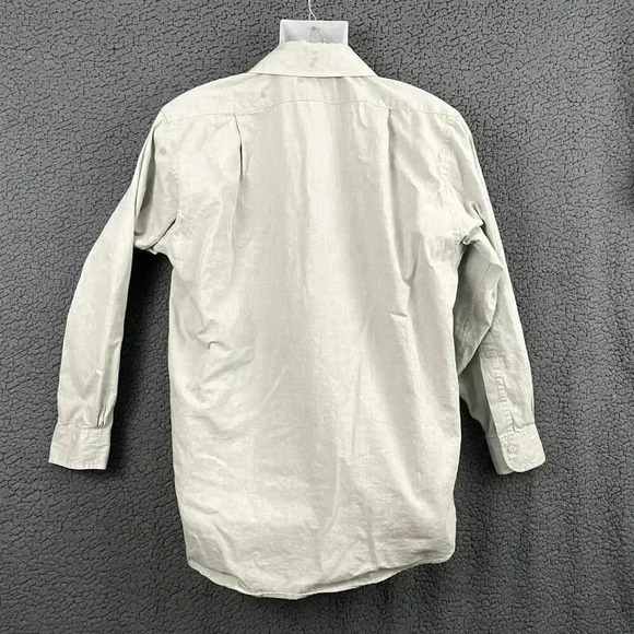 Casual 100% Cotton Gray Dress Button Up Shirt 15 1/2 Mens  Brooks 346 - Picture 2 of 8